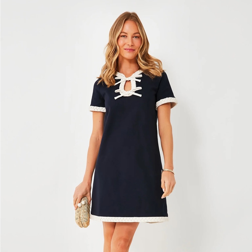 Tuckernuck Navy Shift Dress with White Trim